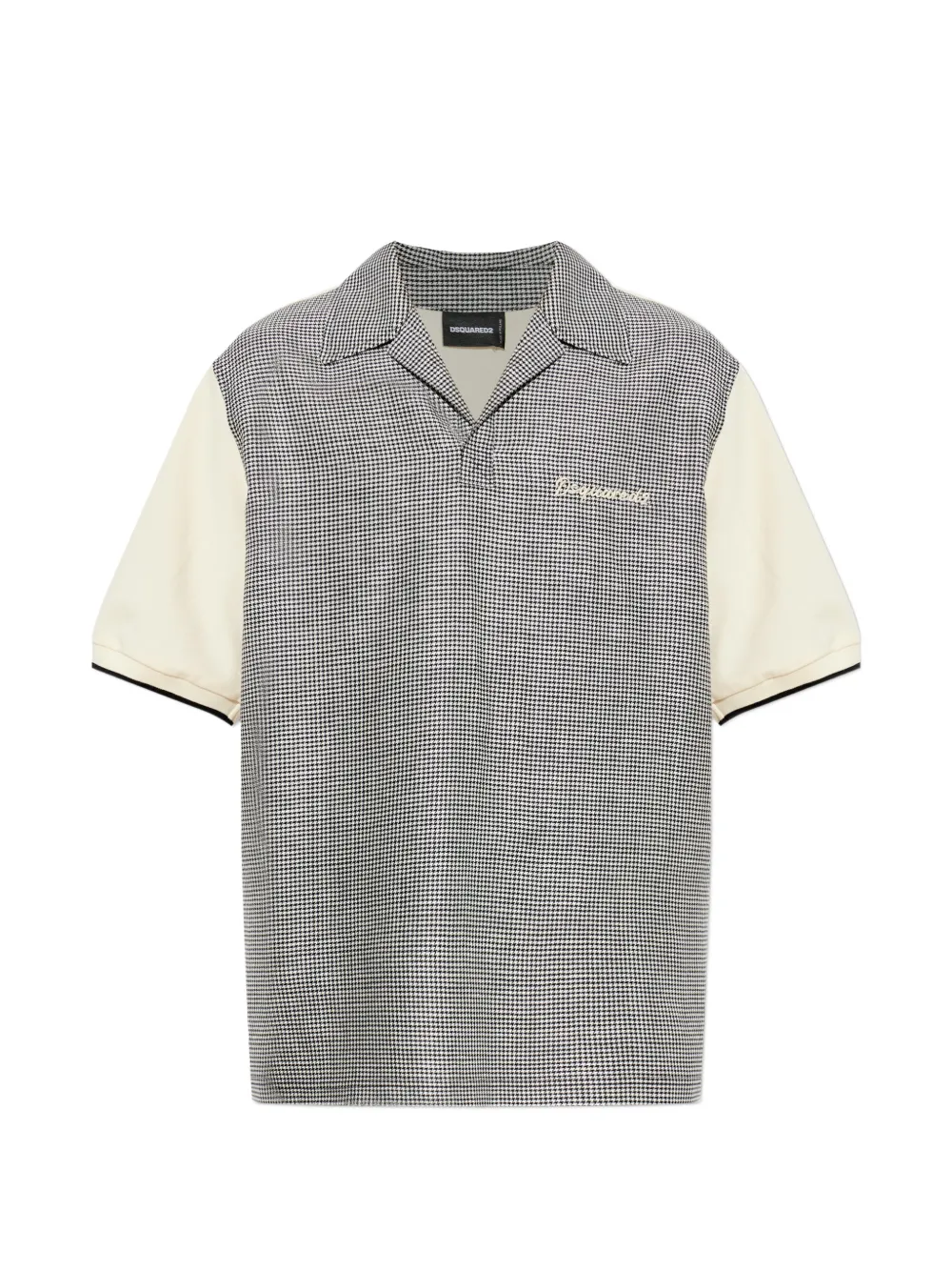 Dsquared2 Short-sleeved Houndstooth T-shirt In Neutral
