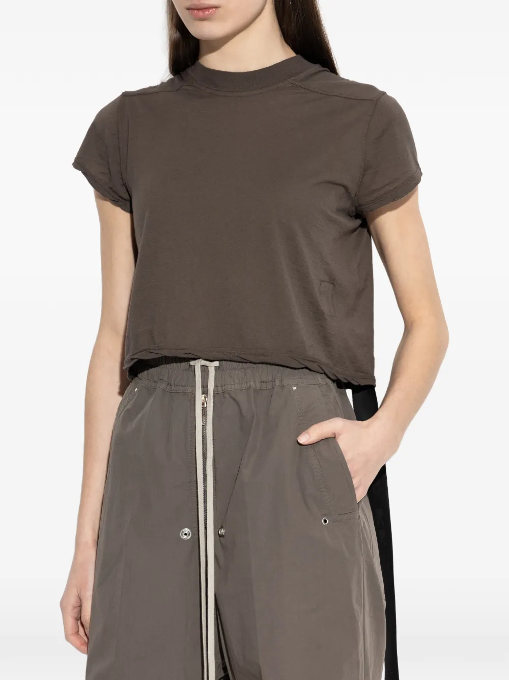  Rick Owens Drkshdw Cropped Small Level T-shirt - Brown 