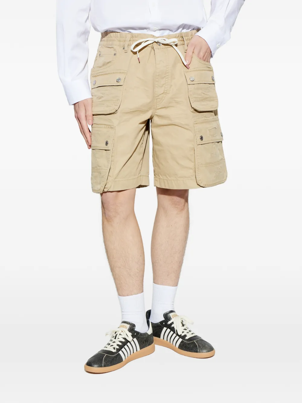 Multi-Pocket Drawstring Shorts