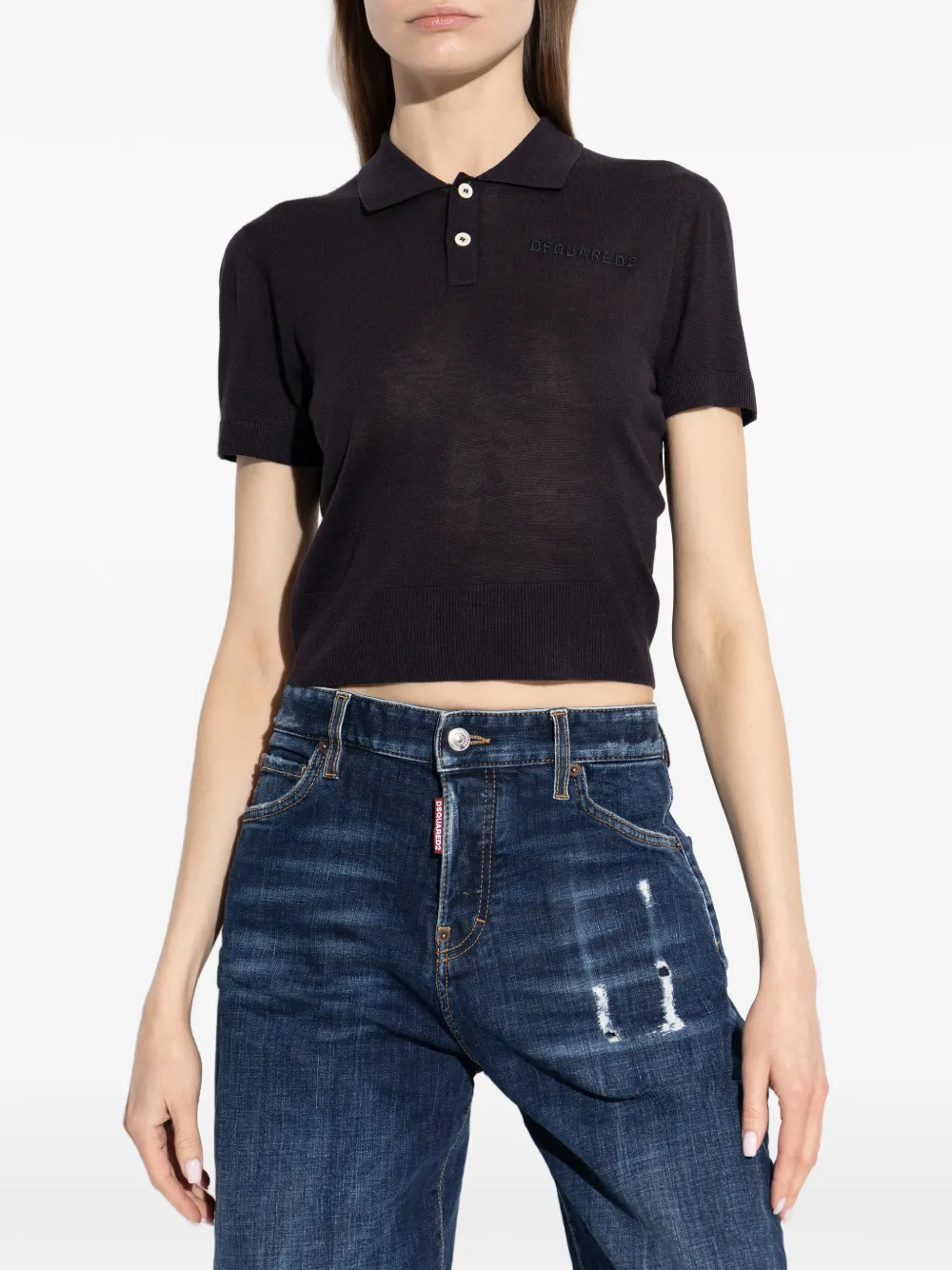  Dsquared2 Polo Con Botones - Negro 