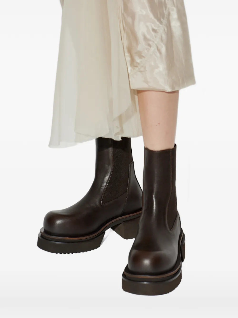 Rick Owens Temple Beatle Bogun enkellaarzen Bruin