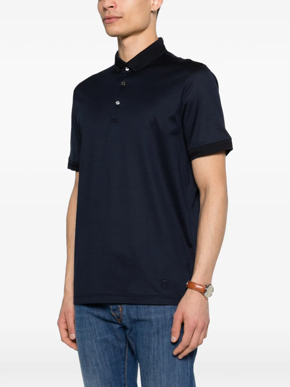  Corneliani Jersey Polo Shirt - Blue 