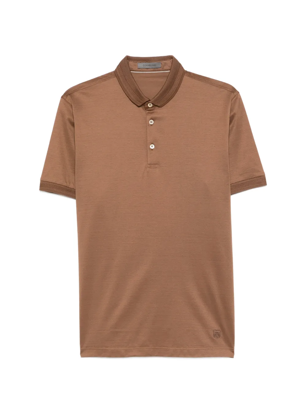 Corneliani button-fastening short-sleeve polo shirt - Marrone