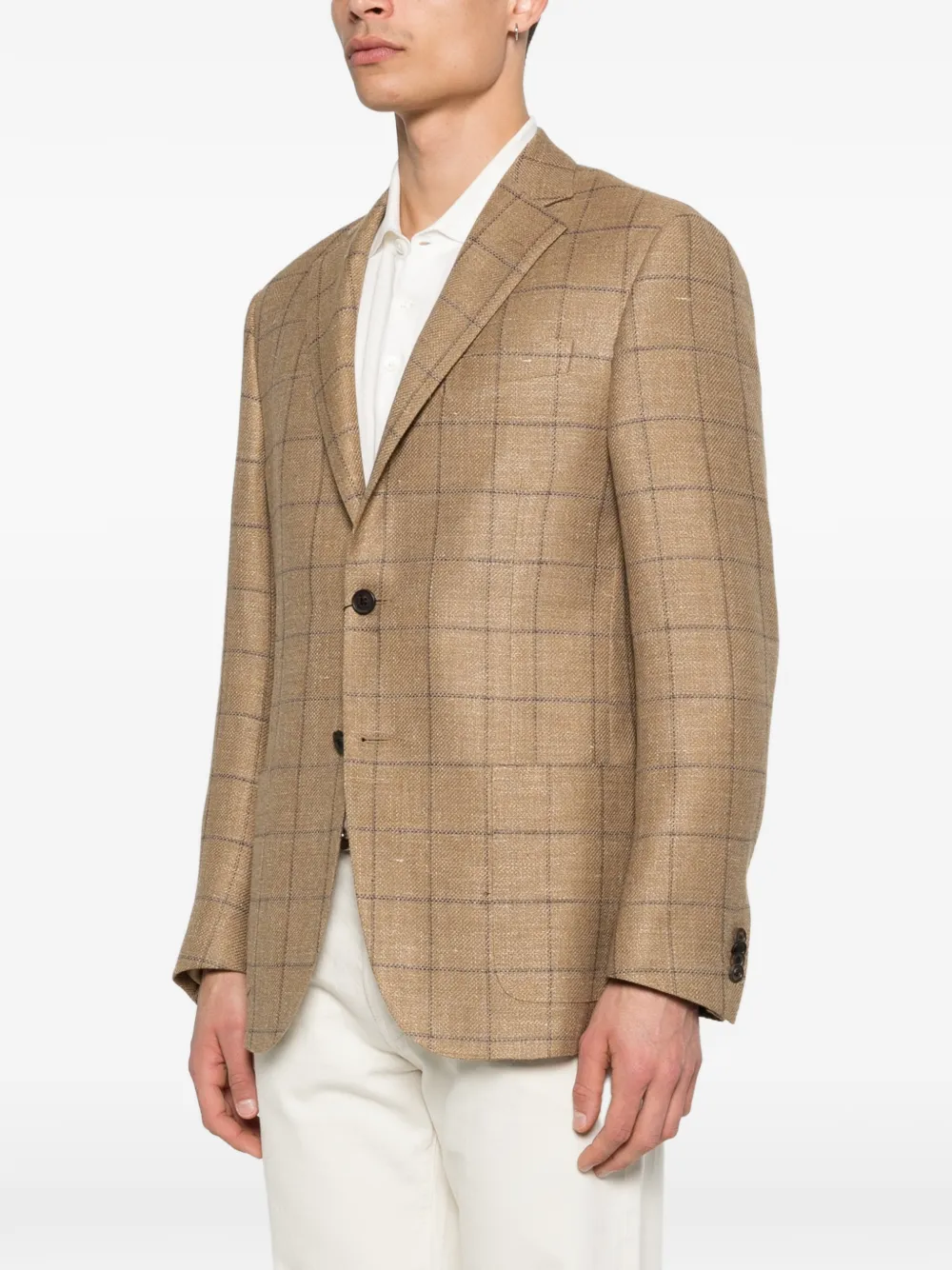  Corneliani Checked Button Jacket - Neutrals 