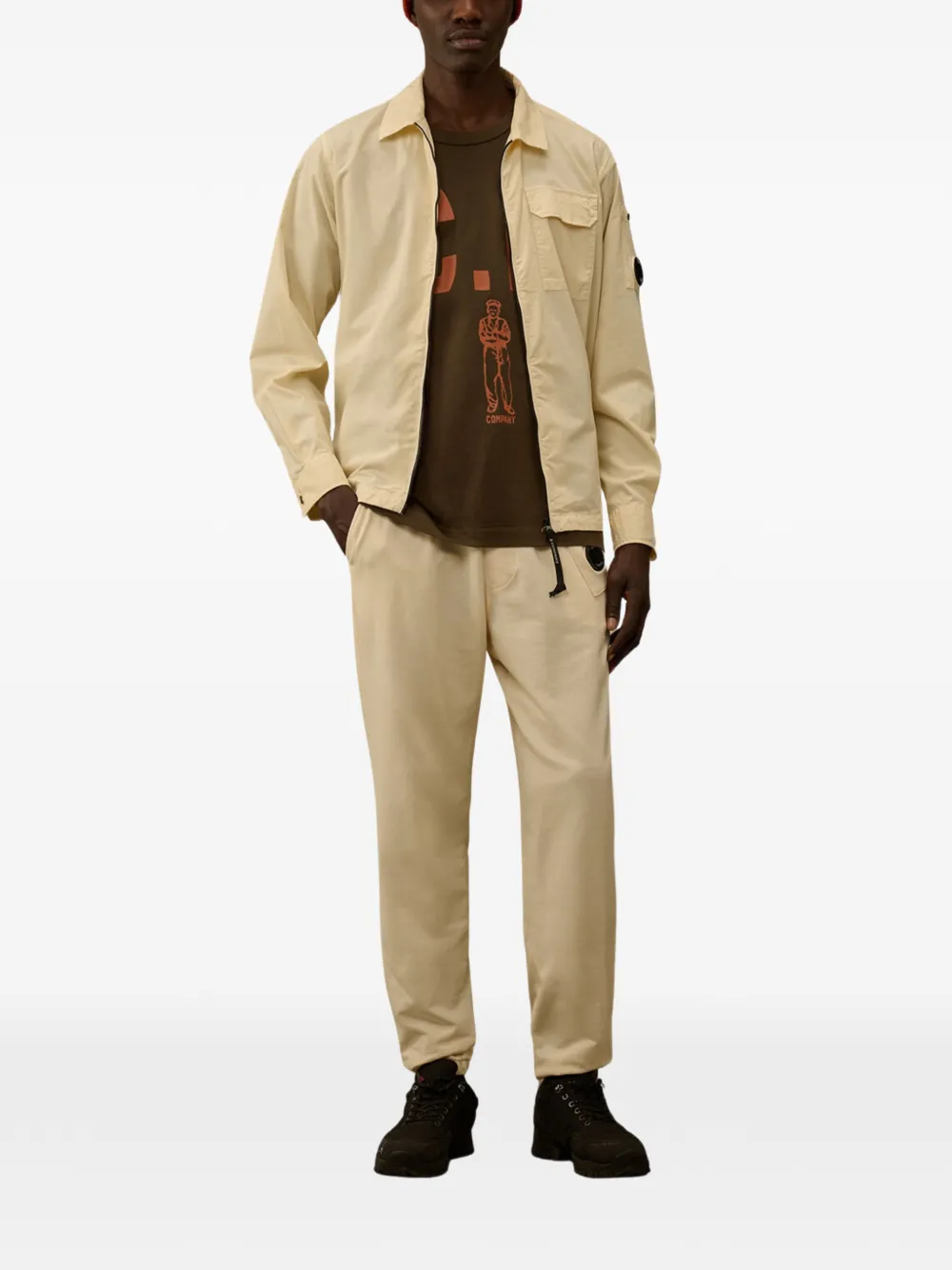 C.P. Company Trainingsbroek met logo-detail Beige