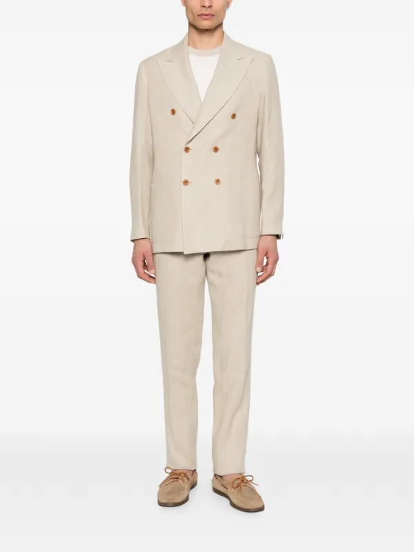 SARTORIO NAPOLI long-sleeve double-breasted Suit | Neutrals