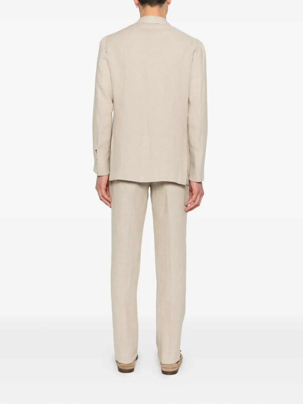  Sartorio Napoli Long-sleeve Double-breasted Suit - Neutrals 