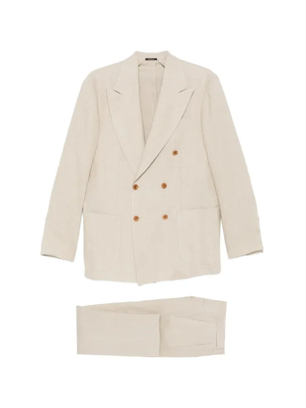 SARTORIO NAPOLI long-sleeve double-breasted Suit | Neutrals