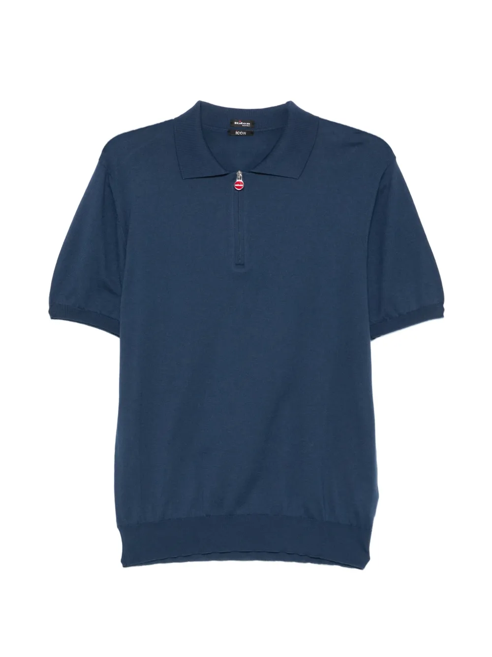 Kiton zip-up cotton polo shirt - Blu