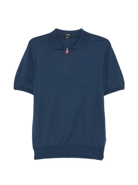 Kiton zip-up cotton polo shirt