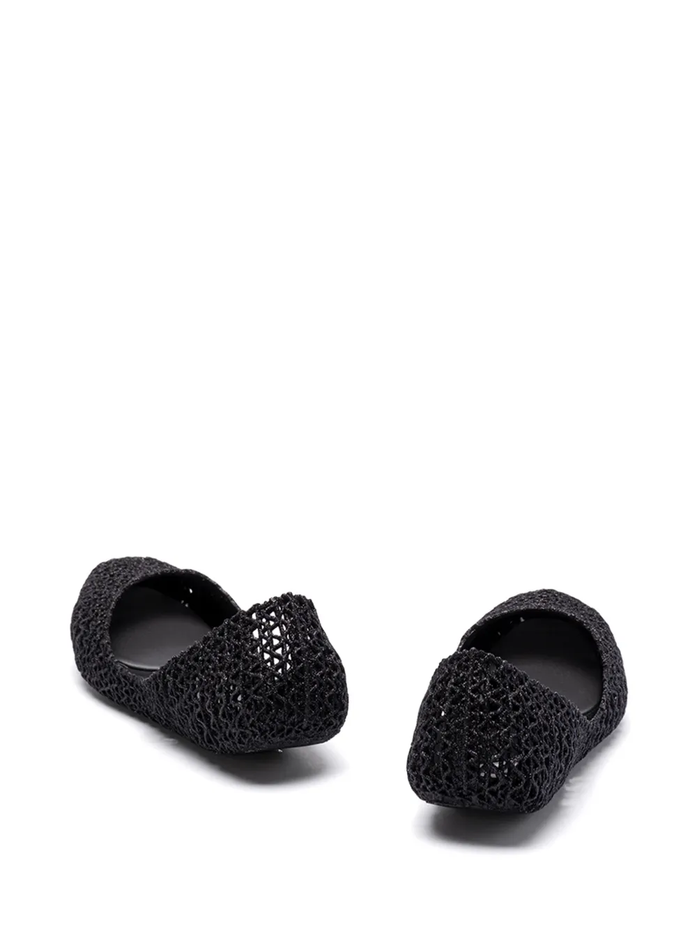 Melissa Campana Papel gekooide ballerina's Zwart