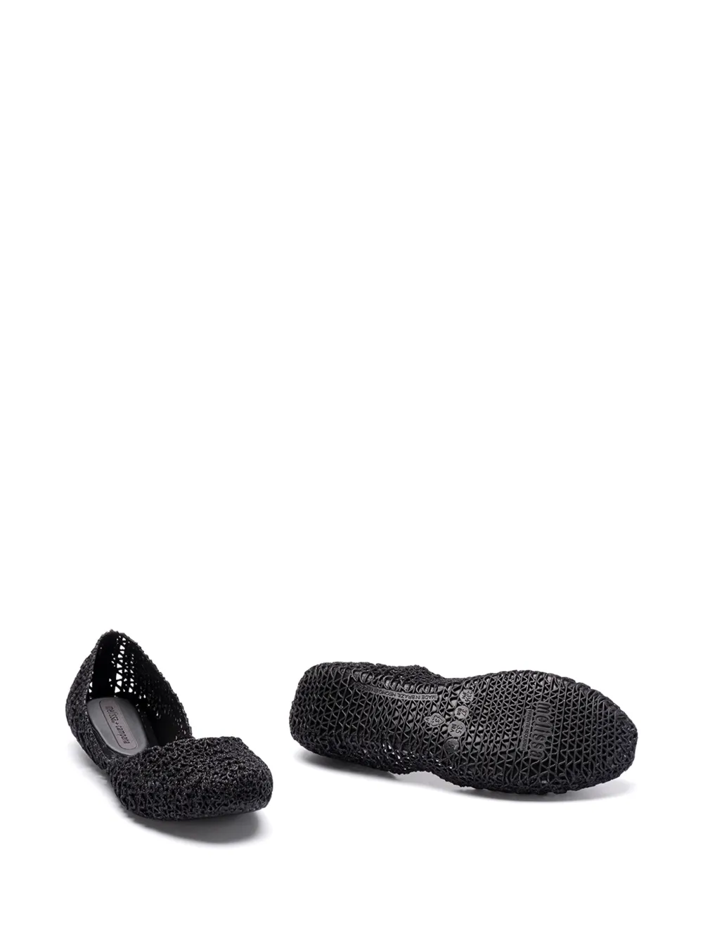 Melissa Campana Papel gekooide ballerina's Zwart