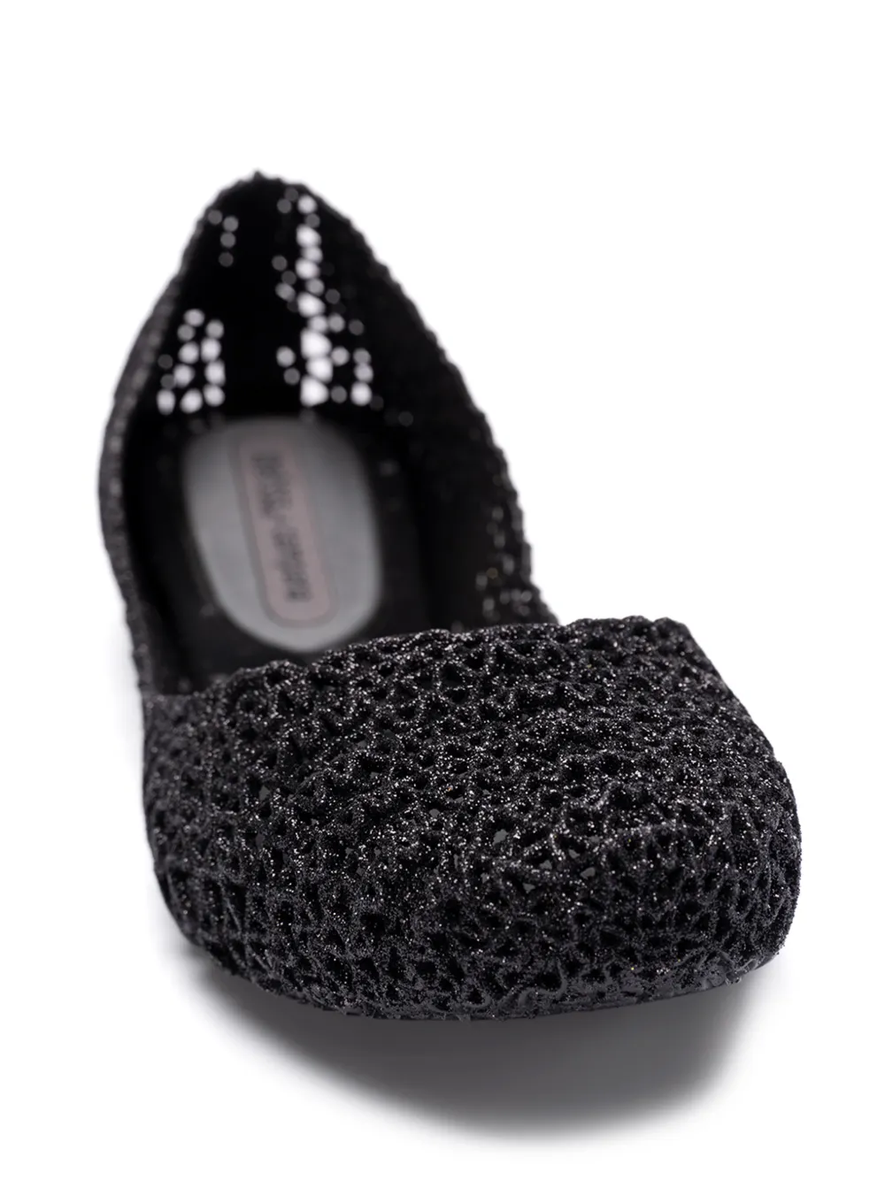 Melissa Campana Papel gekooide ballerina's Zwart