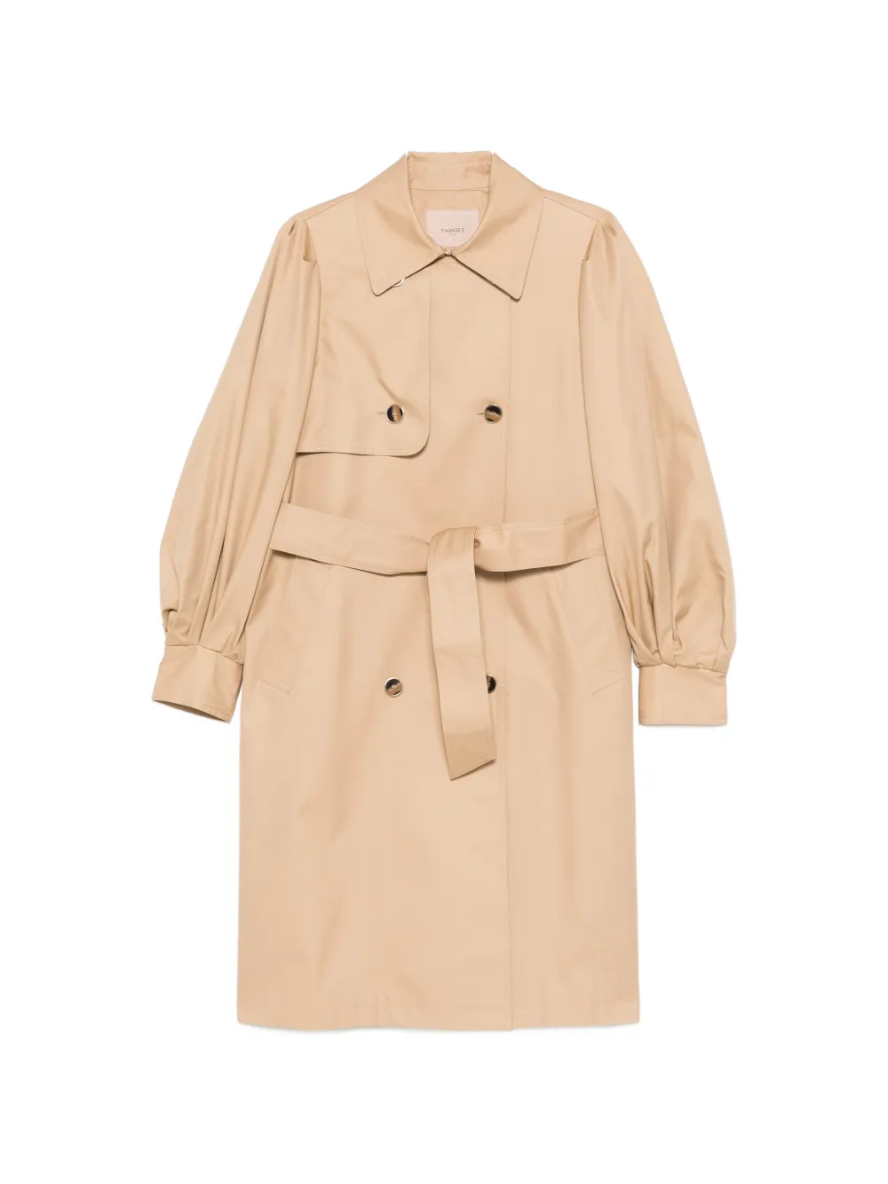 TWINSET double-breasted belted coat - Neutrals