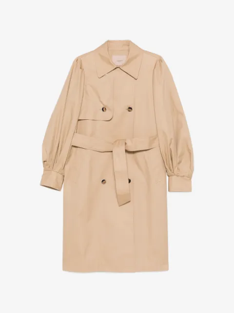 TWINSET double breasted gabardine trench coat