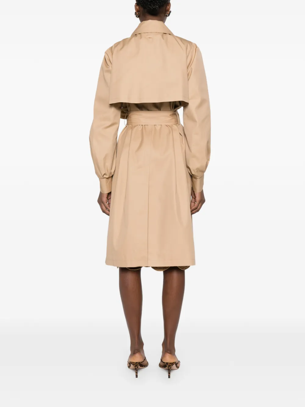 TWINSET Gabardine trenchcoat met dubbele rij knopen Beige