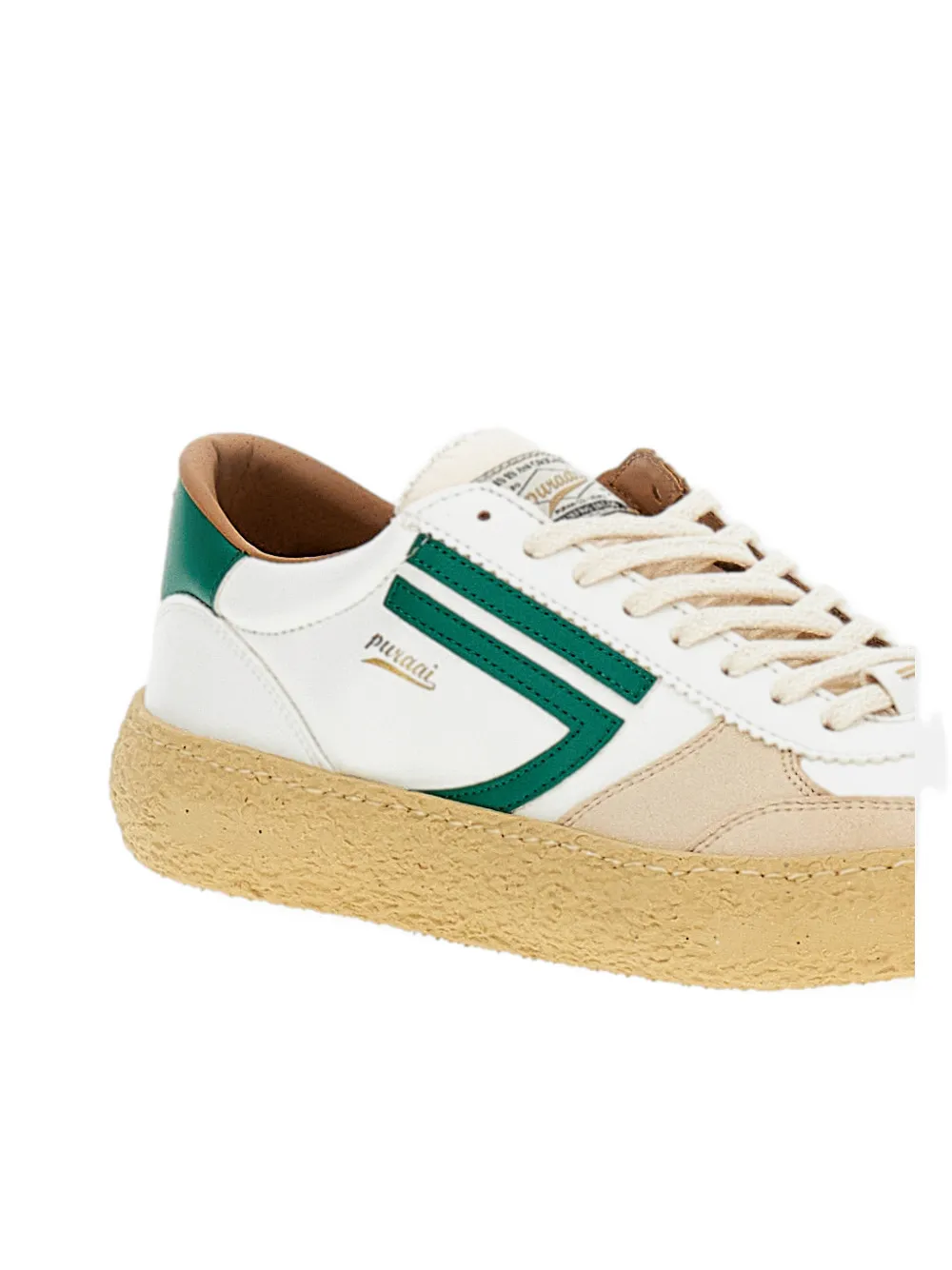 Puraai stripe-detail lace-up sneakers Beige