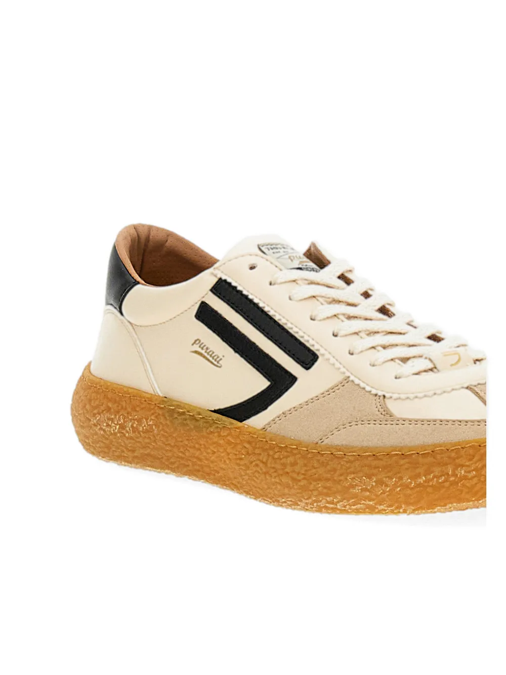 Puraai Vintage lace-up sneakers Beige