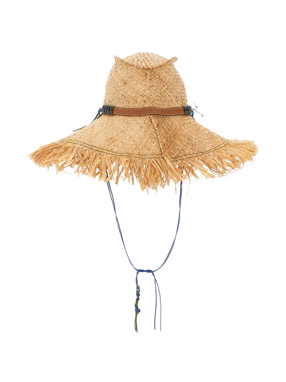 Cuba Lab X Patrizia Fabri Frayed Trim Sun Hat - Neutrals 