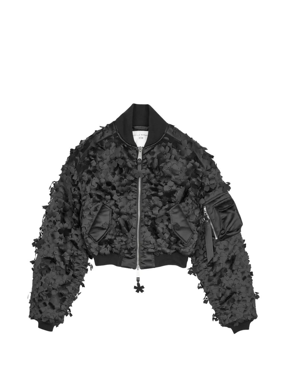 Cecilie Bahnsen three-dimensional floral bomber jacket - Nero