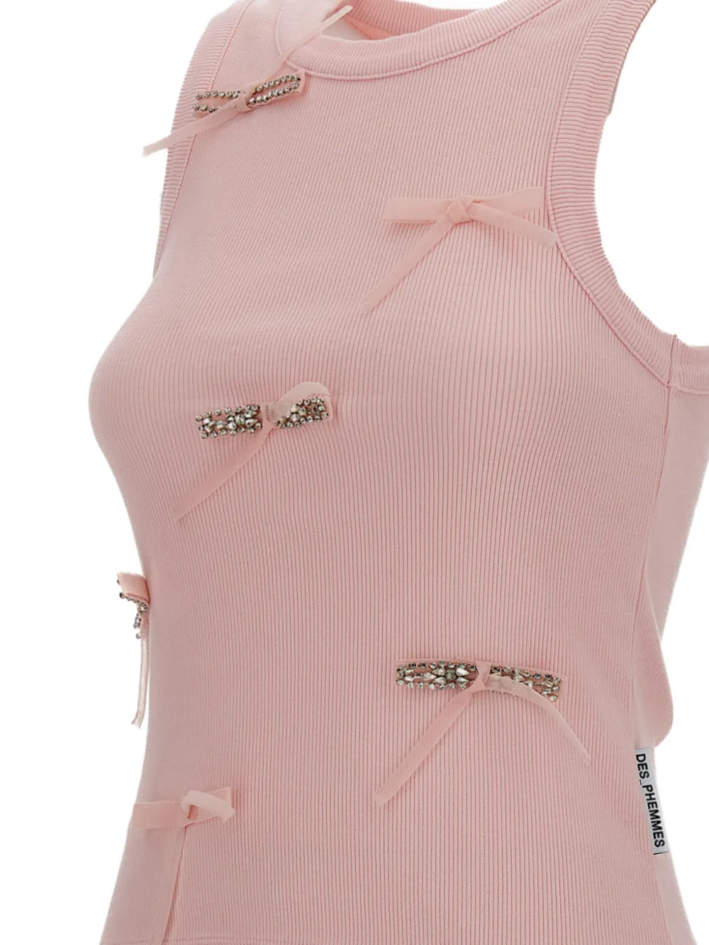  Des Phemmes Ribbon Embellishment Top - Pink 