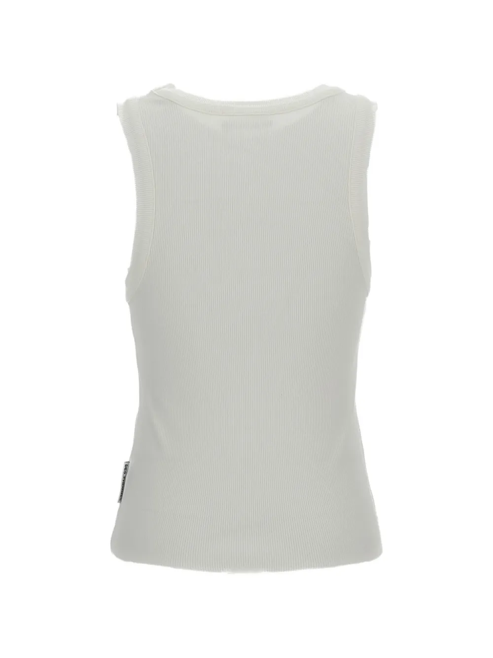  Des Phemmes Bow Embellishment Ribbed Top - White 