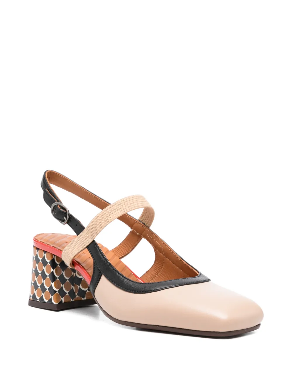 Chie Mihara Voyage leren pumps met patroon Beige