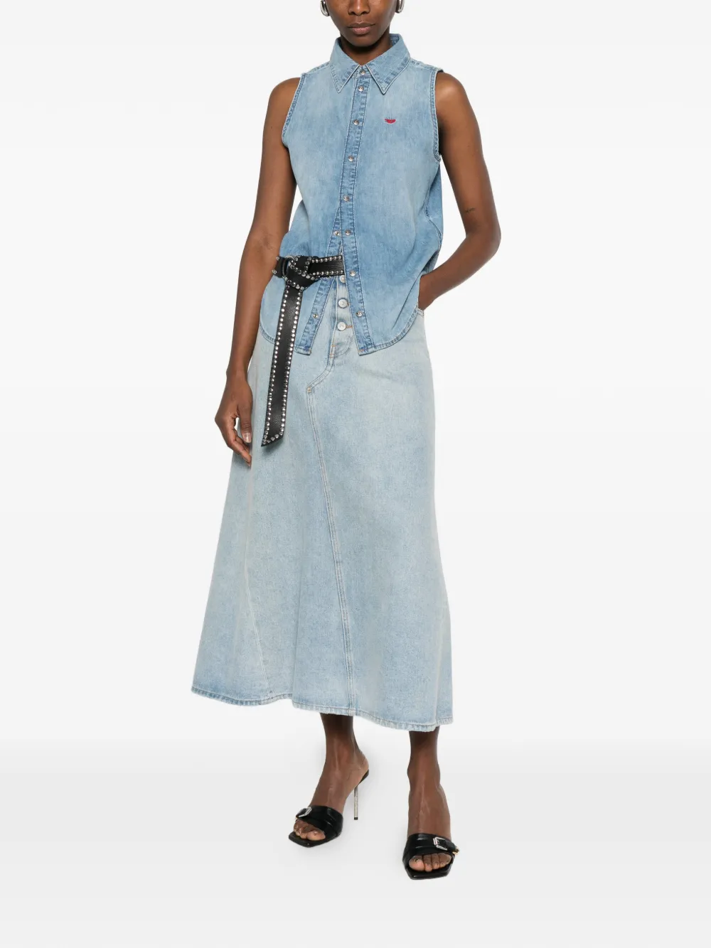  Diesel De-eazy-sl Buttoned Sleeveless Top - Blue 
