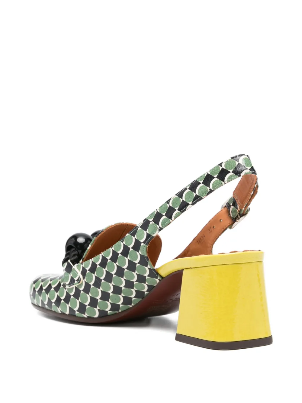 Chie Mihara Moby leren pumps met bolvormige print Zwart
