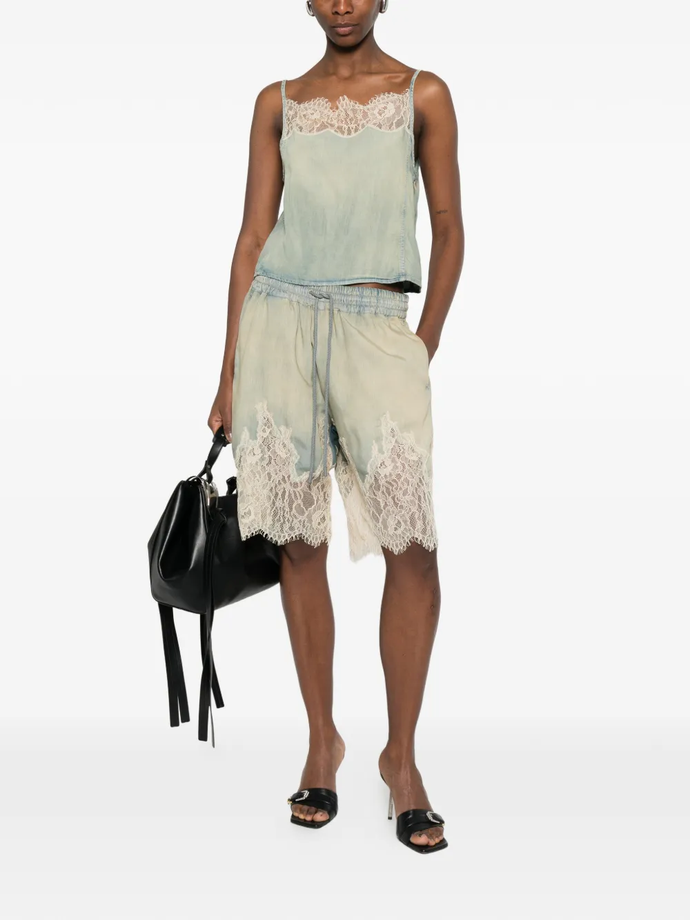  Diesel De-mery-s Lace-trim Top - Neutrals 