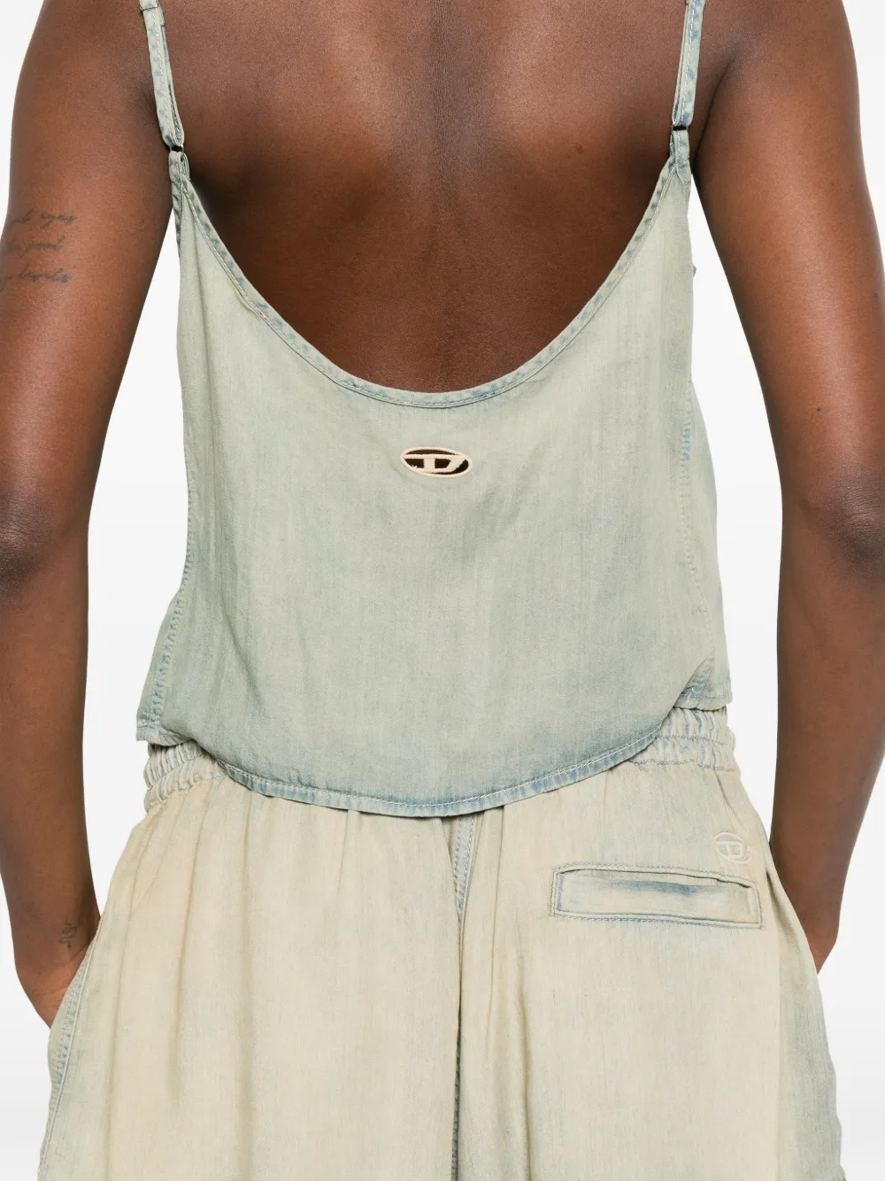 Diesel De-Mery-S top met kanten afwerking Beige