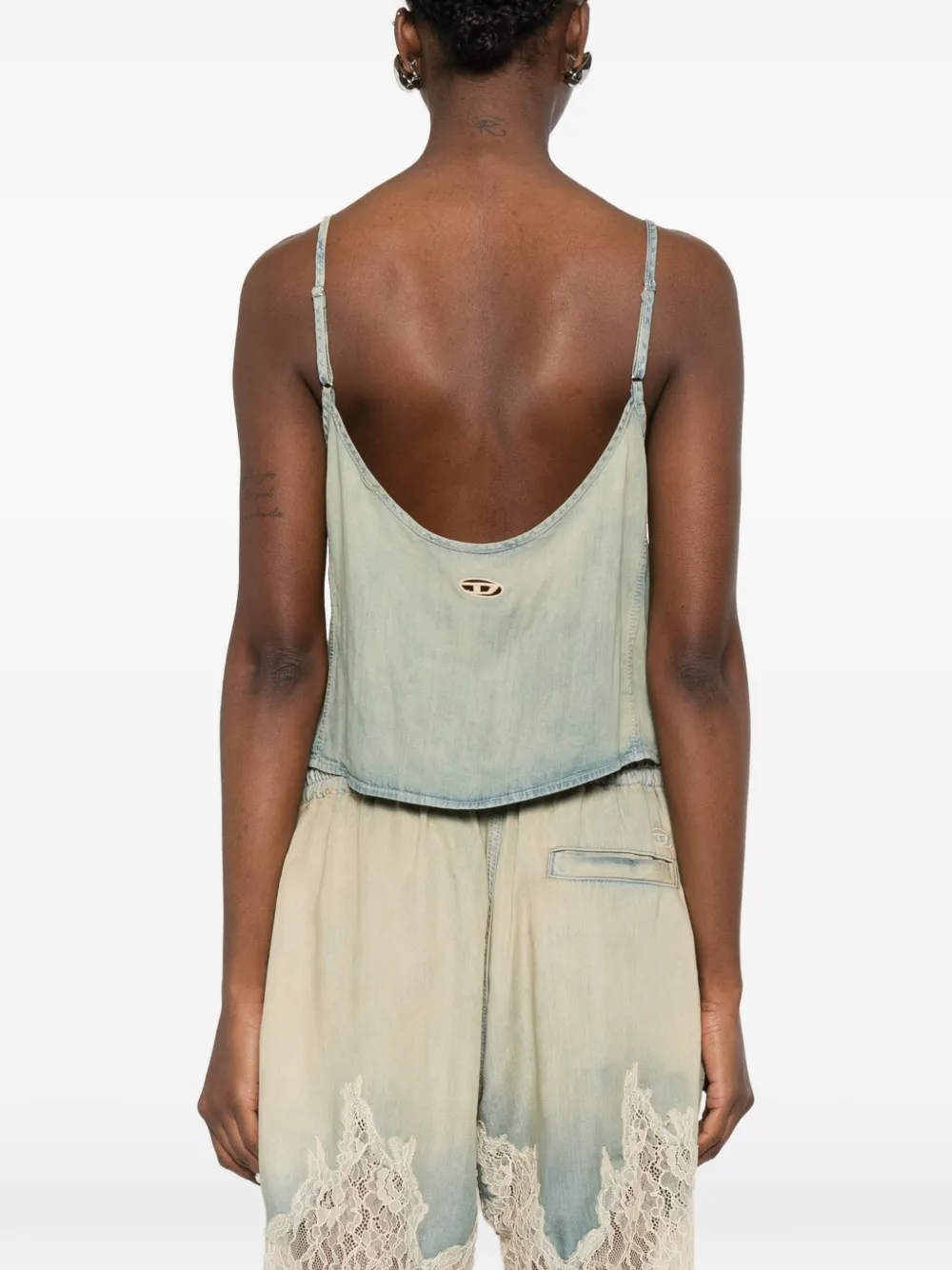 Diesel De-Mery-S top met kanten afwerking Beige