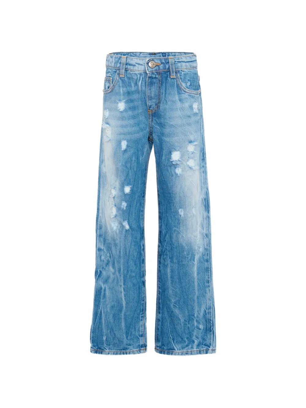 John Richmond Junior Kids' Casual Back-logo Jeans In Blue