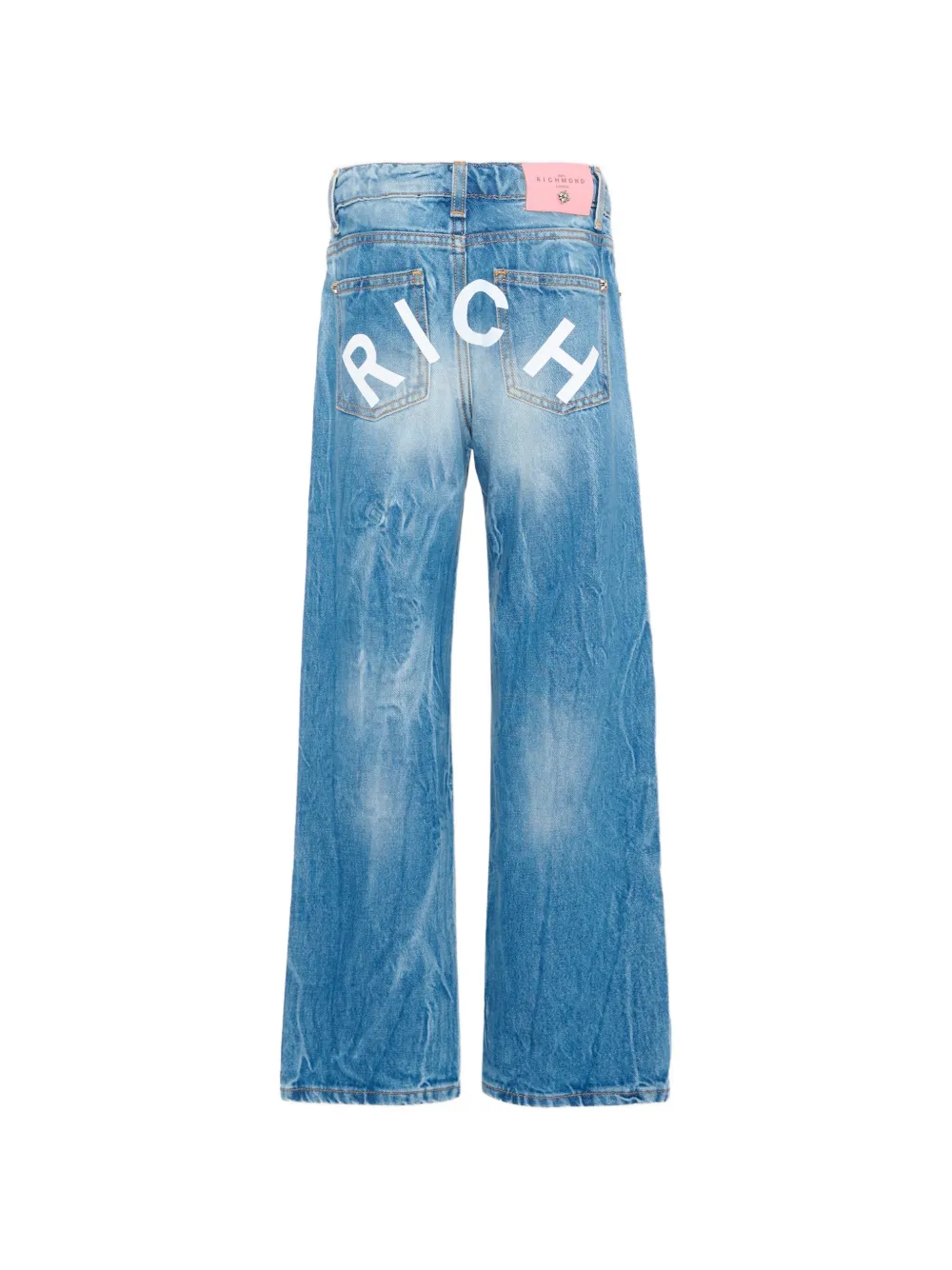 John Richmond Junior Casual jeans met logo Blauw