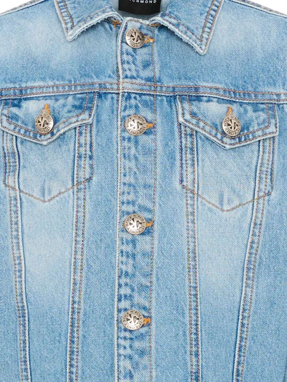 John Richmond Junior Denim jack met applicatie Blauw