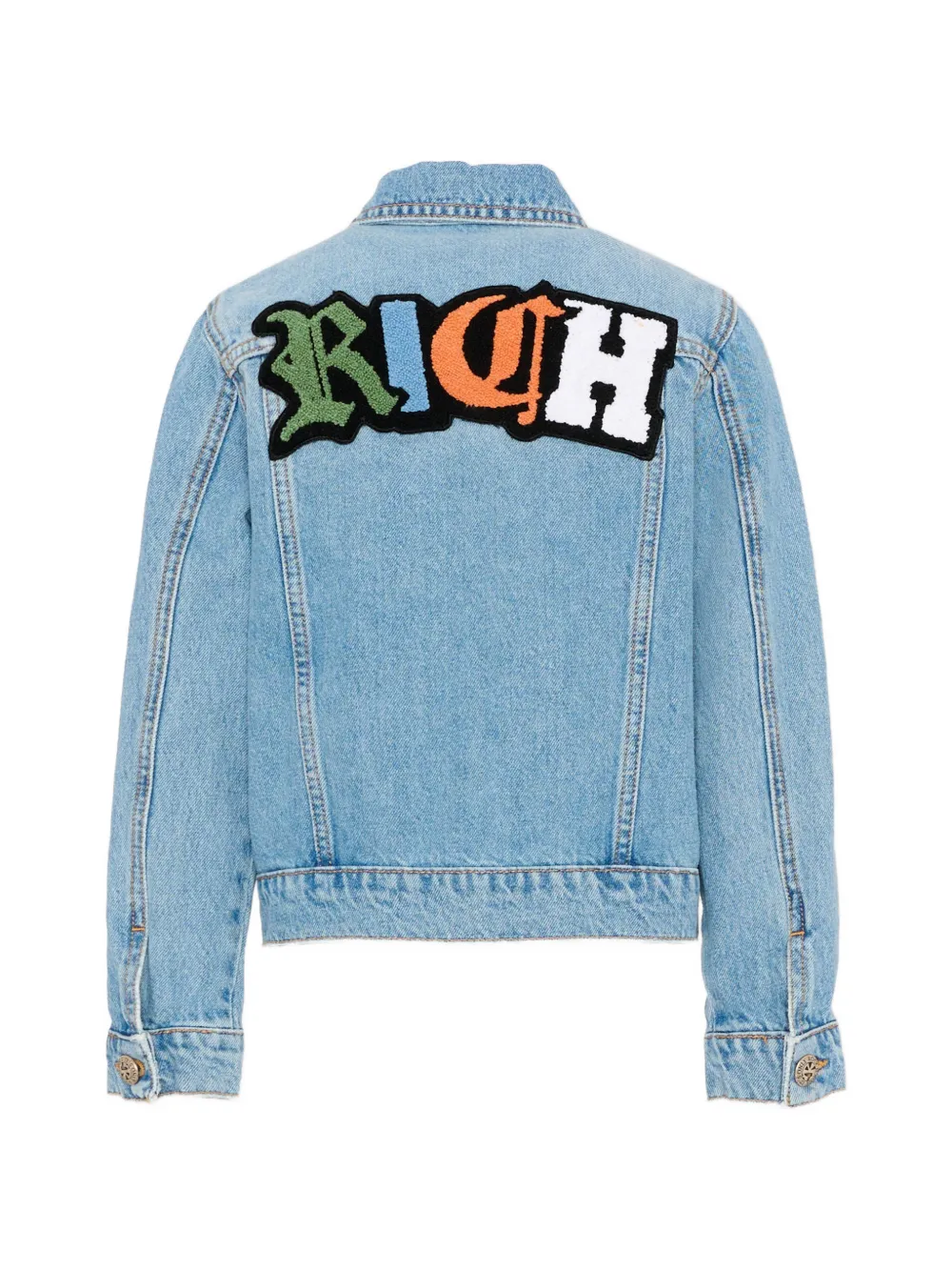 John Richmond Junior Denim jack met applicatie Blauw