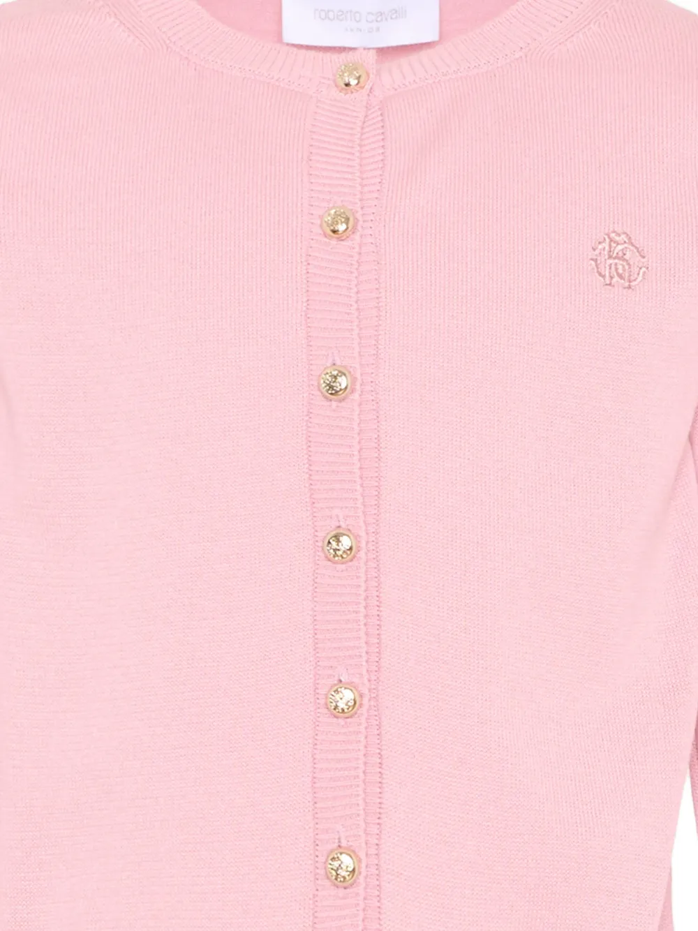 Roberto Cavalli Junior Vest met kristallen en knoop Roze
