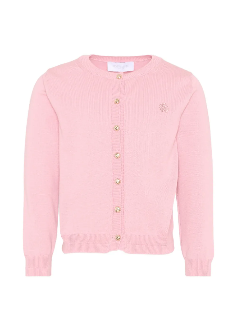 Roberto Cavalli Junior crystal button cardigan - Rosa