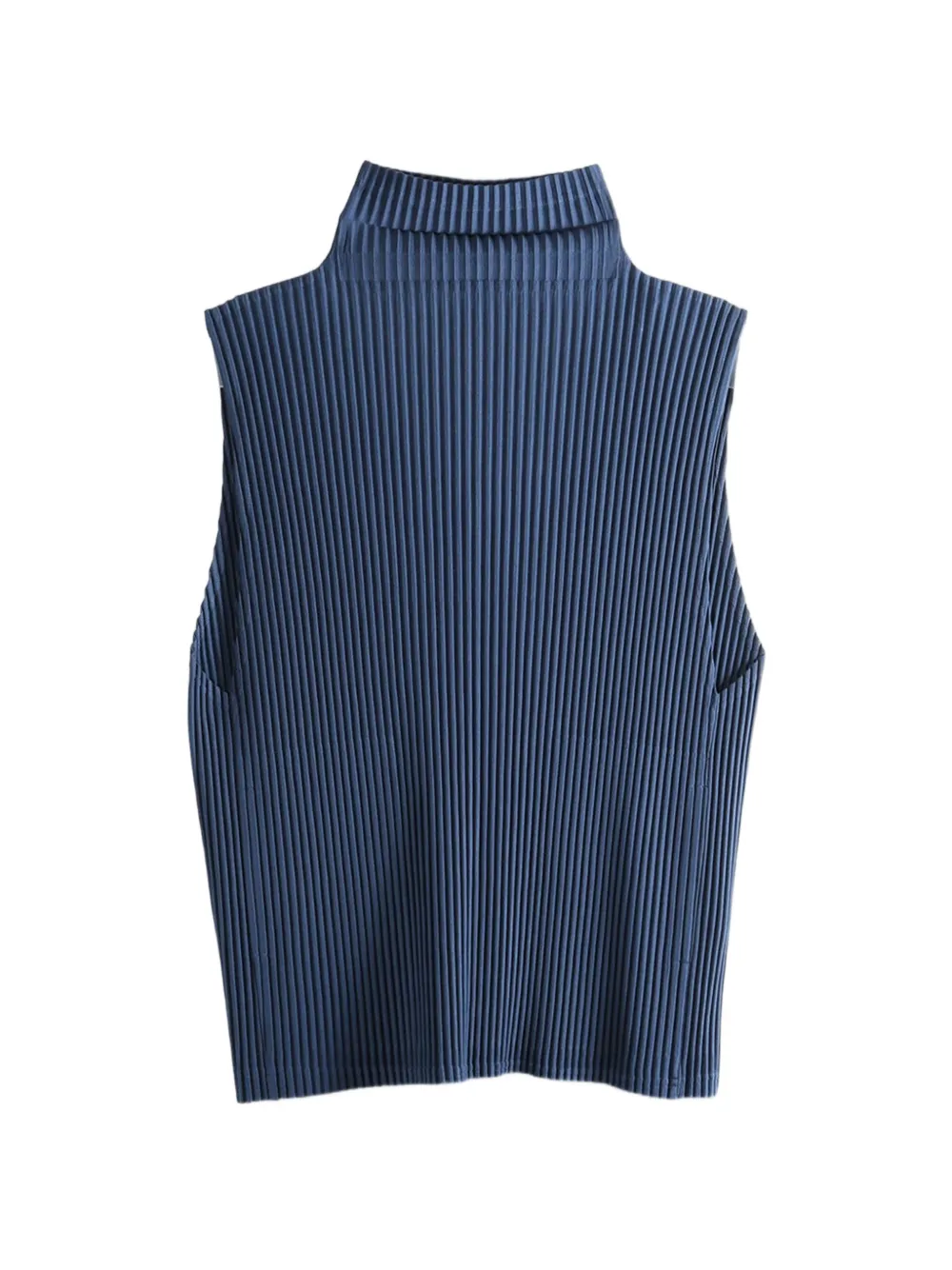 Homme Plissé Issey Miyake pleated roll-neck top - Blu