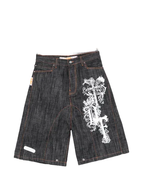 PDF graphic-design denim shorts