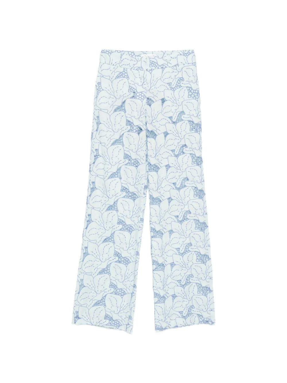 Genny embroidered trousers - Blu