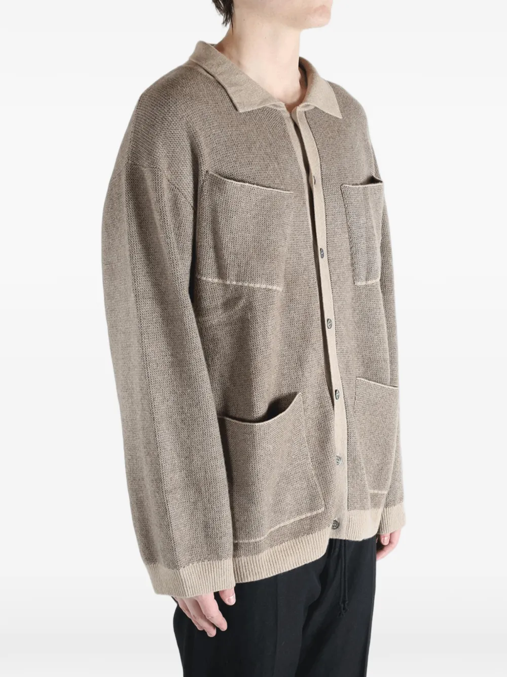  Mutedance Patch-pocket Cardigan - Brown 