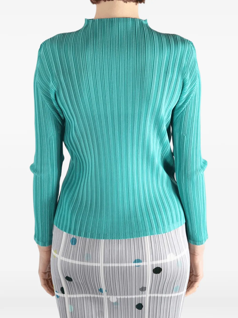 Pleats Please Issey Miyake Geplooide top Groen