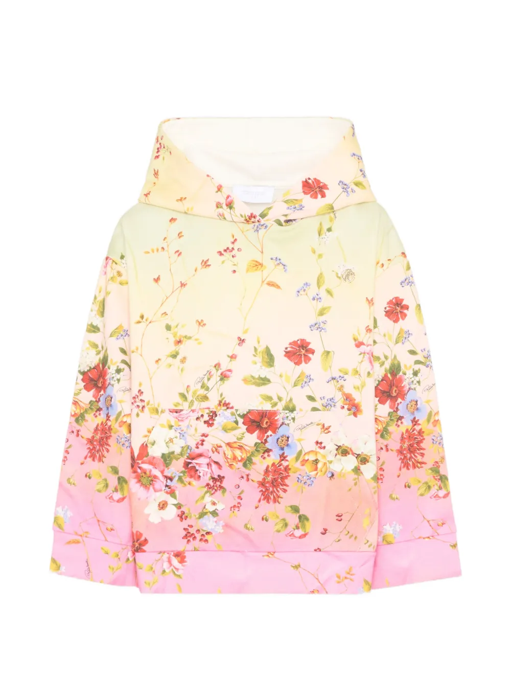 Roberto Cavalli Junior floral-print hoodie - Giallo