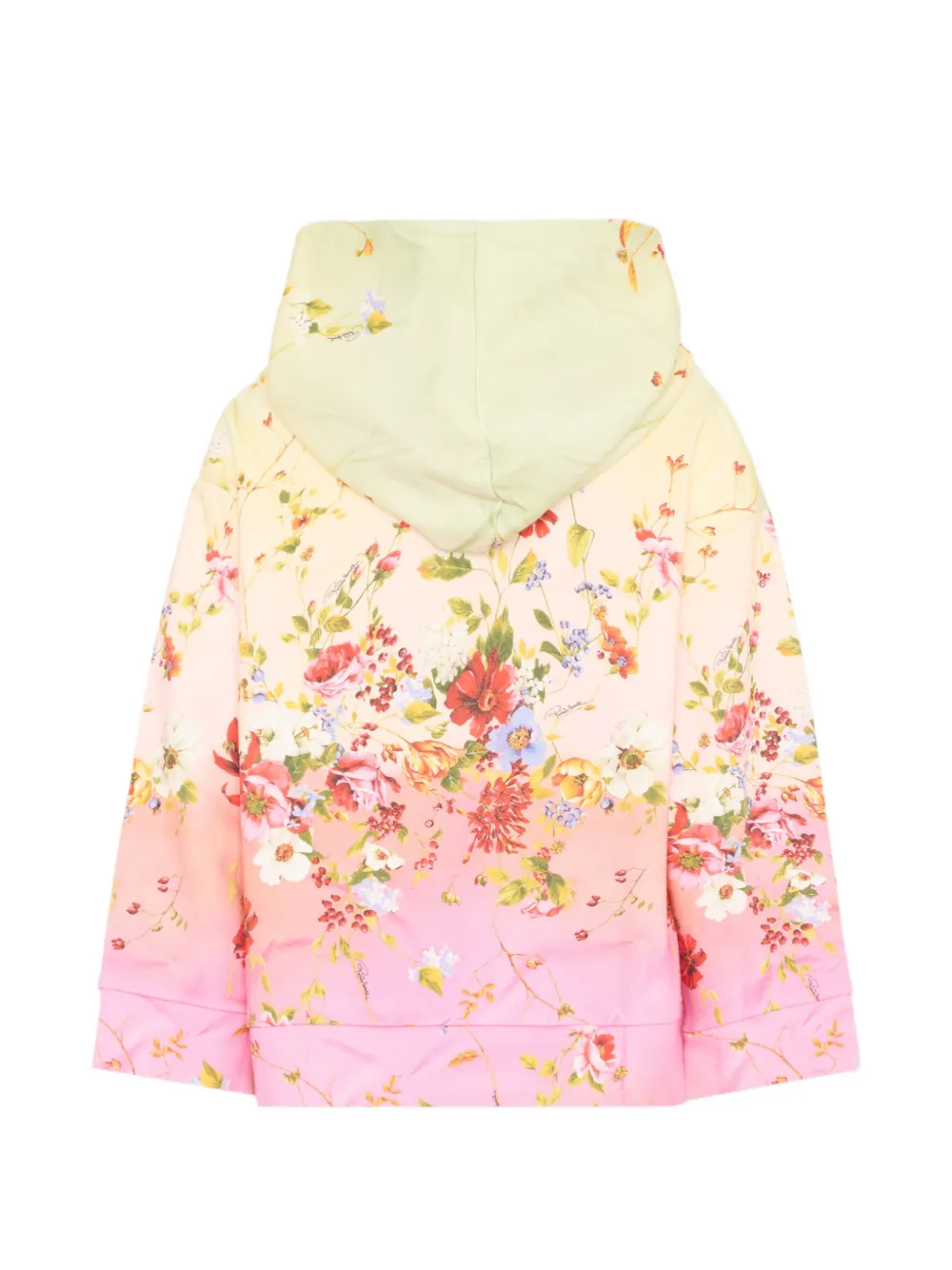 Roberto Cavalli Junior Hoodie met bloemenprint Geel