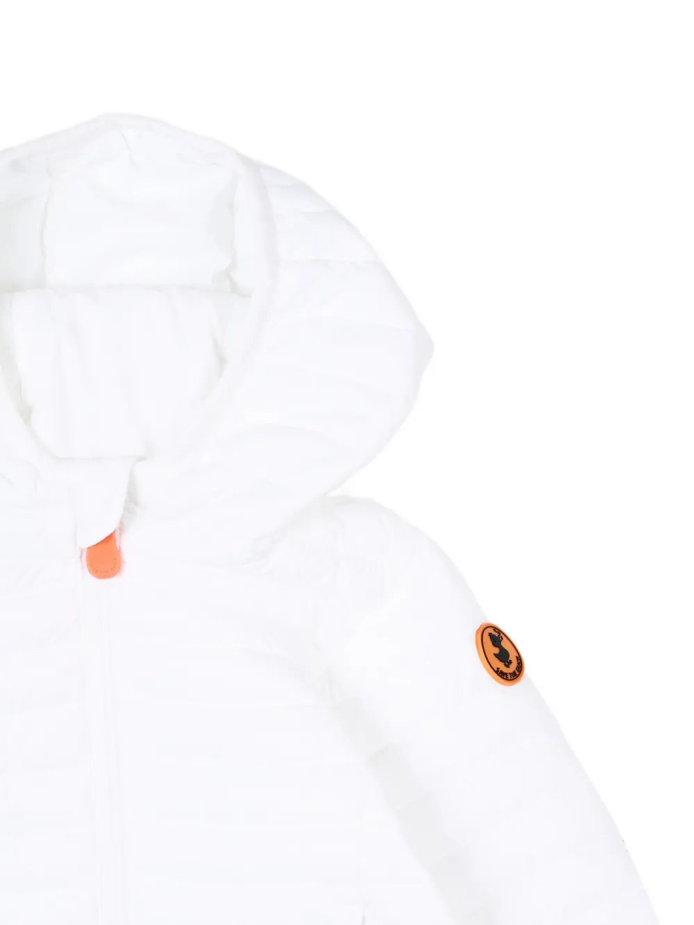  Save The Duck Kids Logo-patch Hooded Jacket - White 
