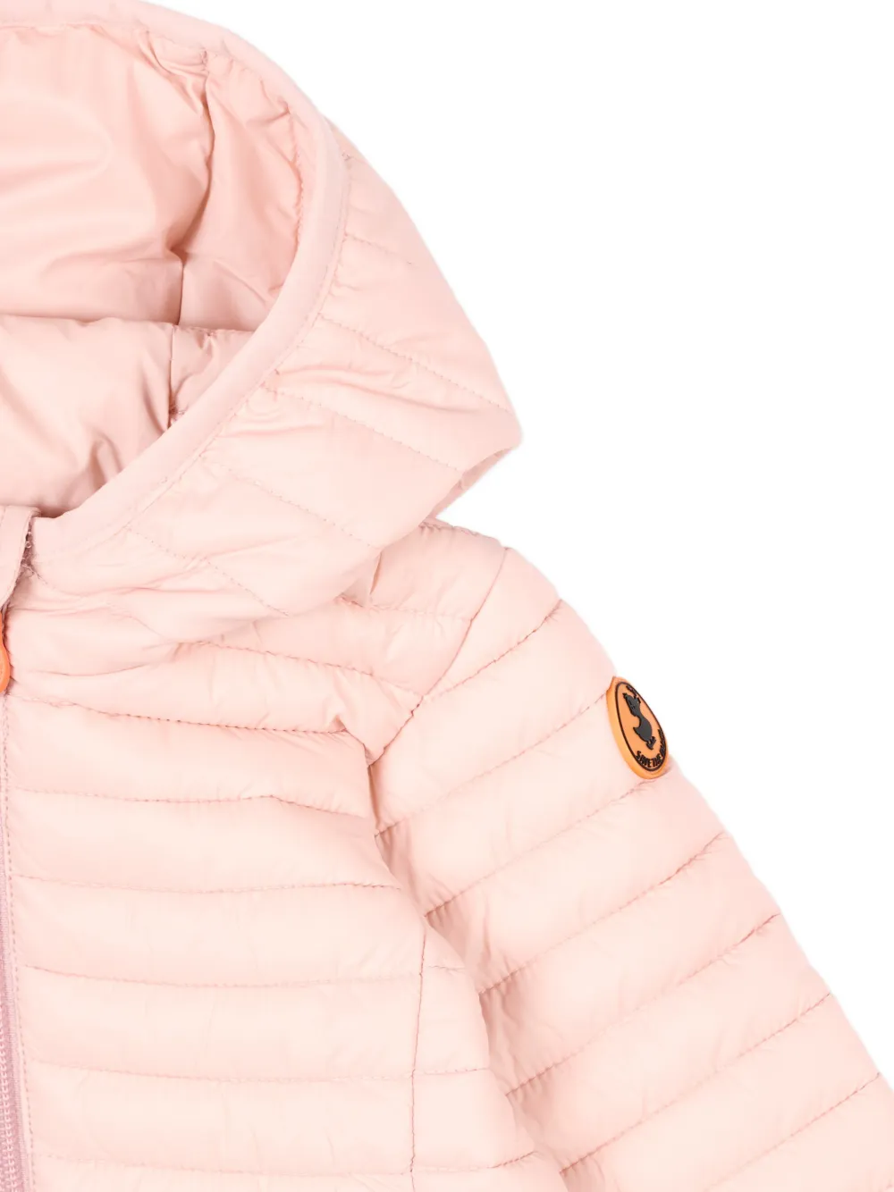  Save The Duck Kids Logo-patch Hooded Jacket - Pink 