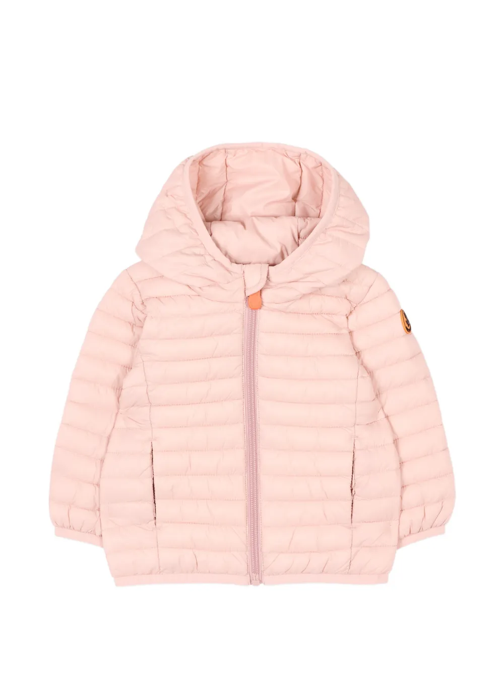 Save The Duck Kids logo-patch hooded jacket - Rosa