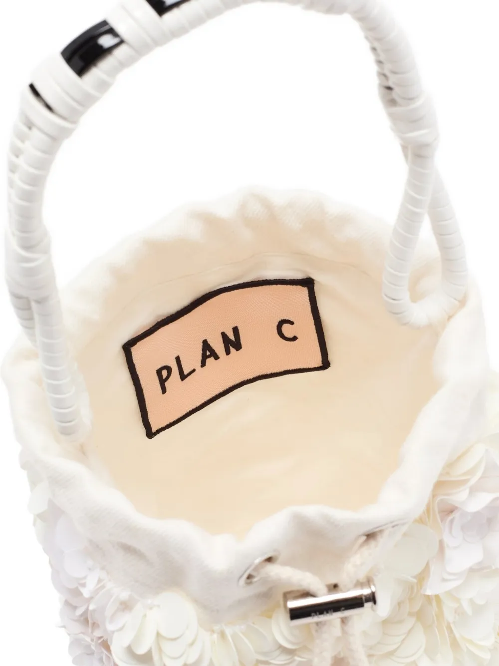  Plan C Sequins Bucket Bag - White 