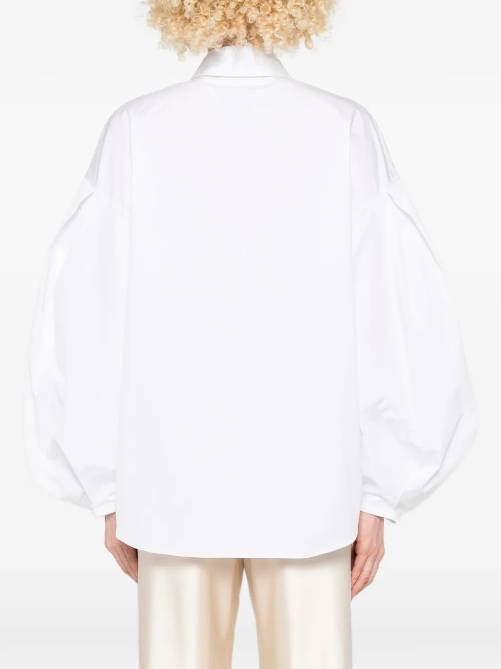 Genny Blouse met puntige kraag Wit